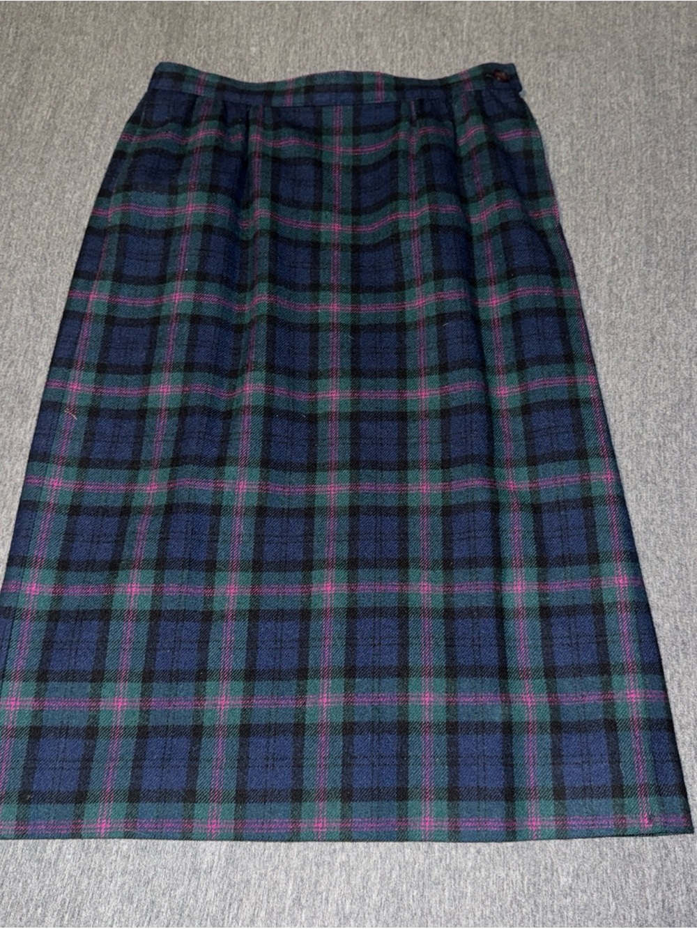 Pendleton Blue, Green & Pink Plaid Midi Skirt